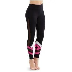 Balera Kids Dance Leggings in Black and Pink SIZE LC